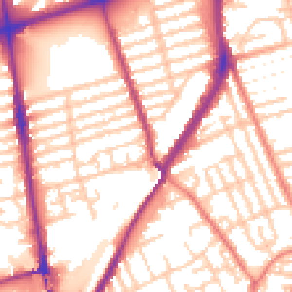 Daytime road noise heatmap for L4 3TG