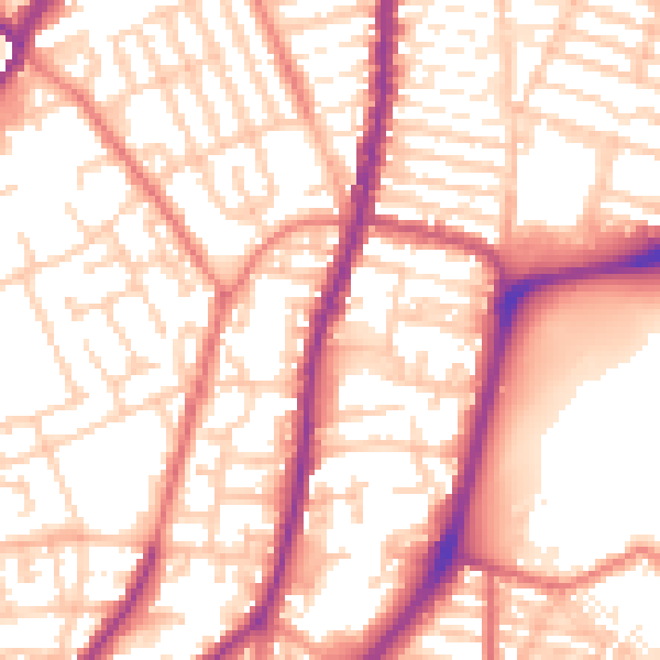 Daytime road noise heatmap for L4 4BB