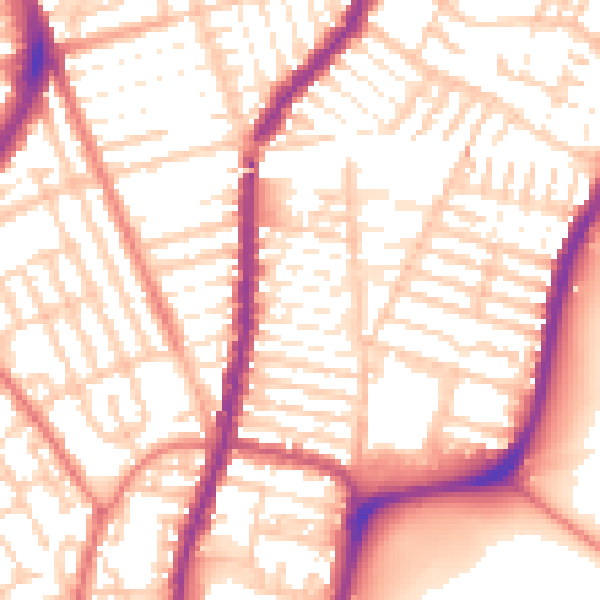 Daytime road noise heatmap for L4 4DY