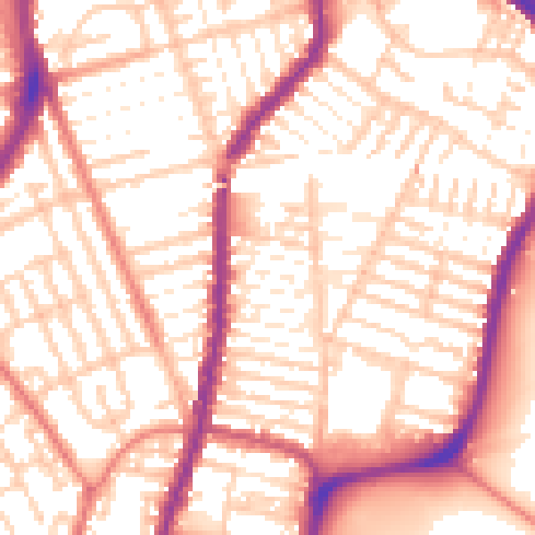 Daytime road noise heatmap for L4 4EE