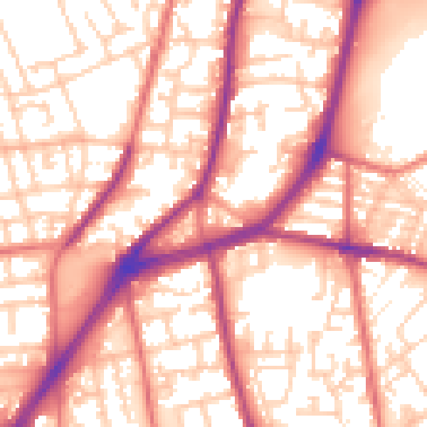 Daytime road noise heatmap for L4 4HE