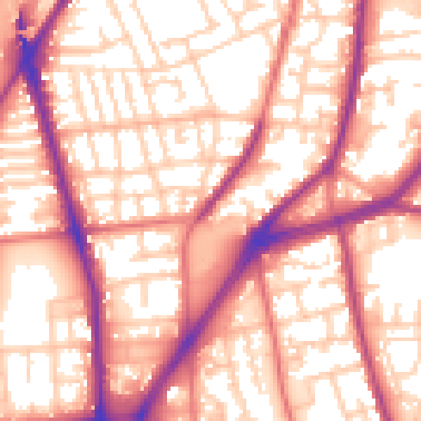 Daytime road noise heatmap for L4 4LT