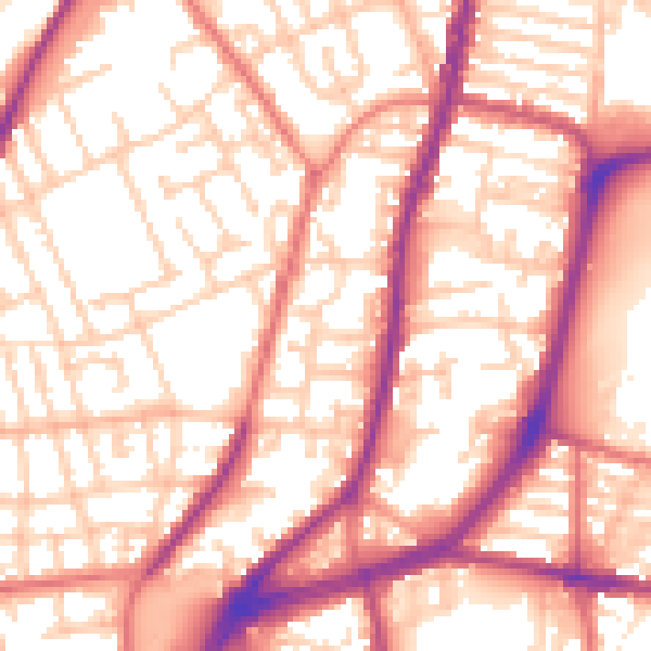 Daytime road noise heatmap for L4 4QQ