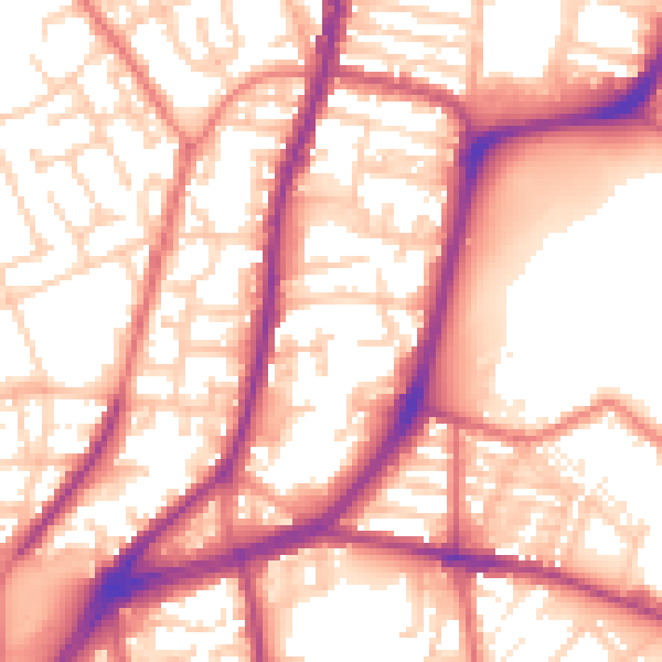 Daytime road noise heatmap for L4 4QU
