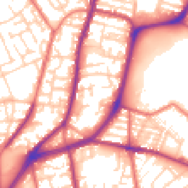 Daytime road noise heatmap for L4 4QY