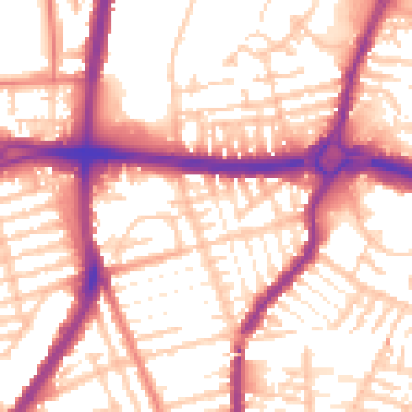 Daytime road noise heatmap for L4 5RB