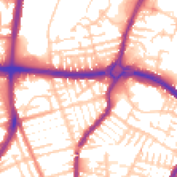 Daytime road noise heatmap for L4 5RR