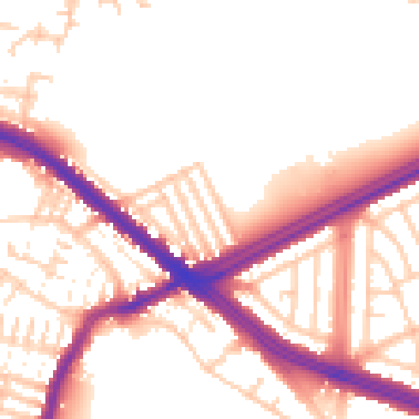 Daytime road noise heatmap for L4 6TE