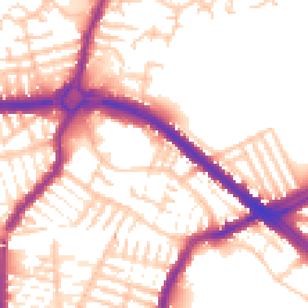 Daytime road noise heatmap for L4 6TP