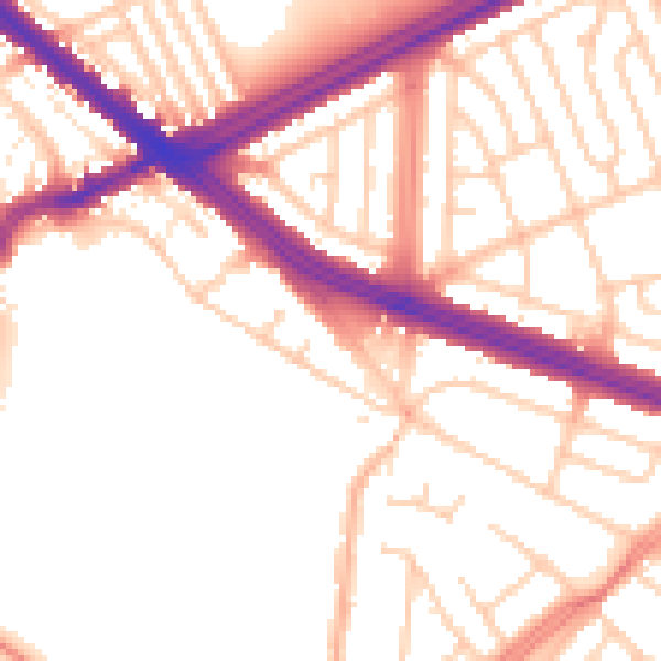 Daytime road noise heatmap for L4 6UY