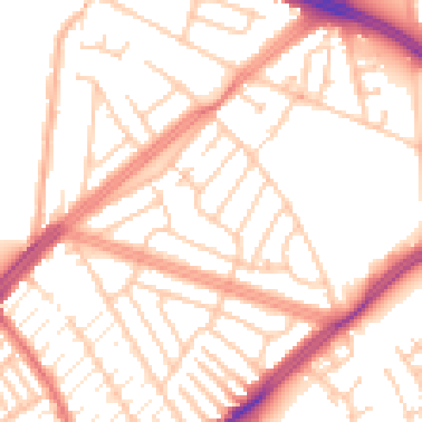 Daytime road noise heatmap for L4 7TN