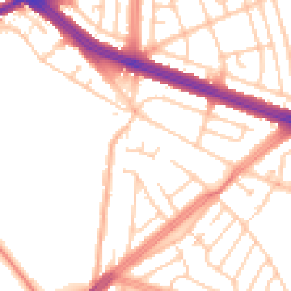 Daytime road noise heatmap for L4 7XS