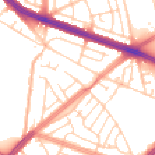 Daytime road noise heatmap for L4 7XW