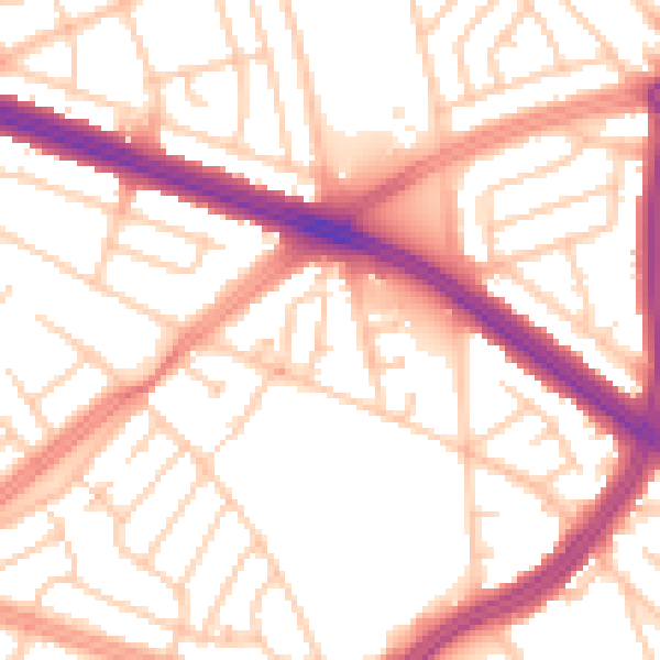 Daytime road noise heatmap for L4 8SR