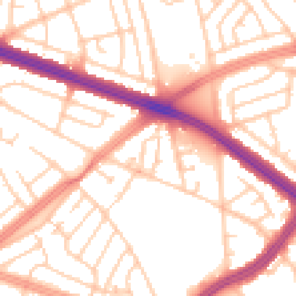 Daytime road noise heatmap for L4 8SS