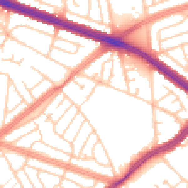 Daytime road noise heatmap for L4 8ST