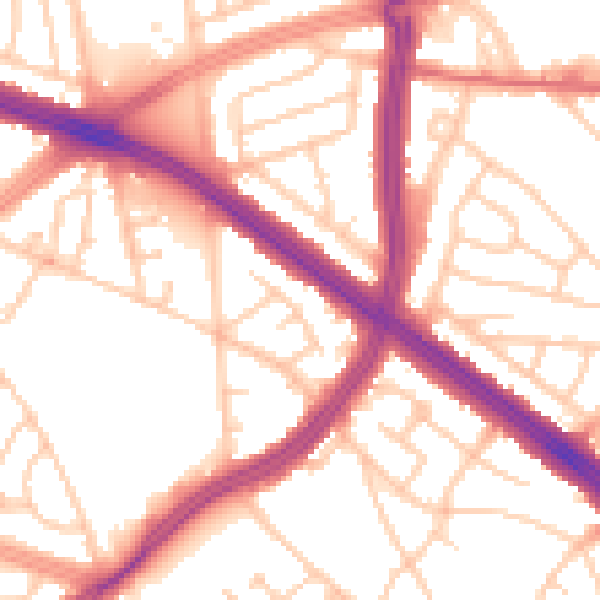 Daytime road noise heatmap for L4 8TN