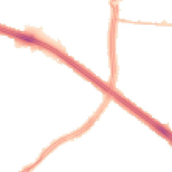 Night-time road noise heatmap for L4 8TN