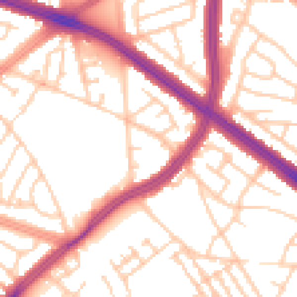 Daytime road noise heatmap for L4 8TU