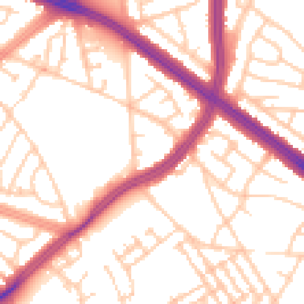 Daytime road noise heatmap for L4 8TX