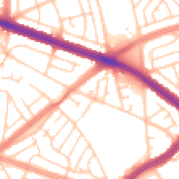 Daytime road noise heatmap for L4 8UX