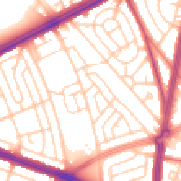 Daytime road noise heatmap for L4 9RP