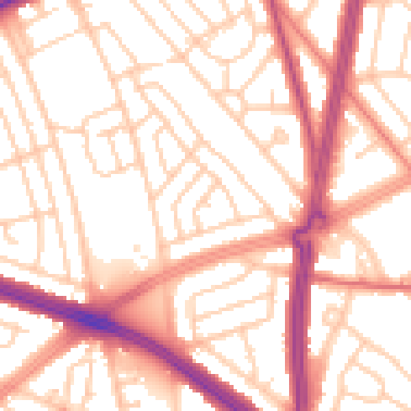 Daytime road noise heatmap for L4 9RU