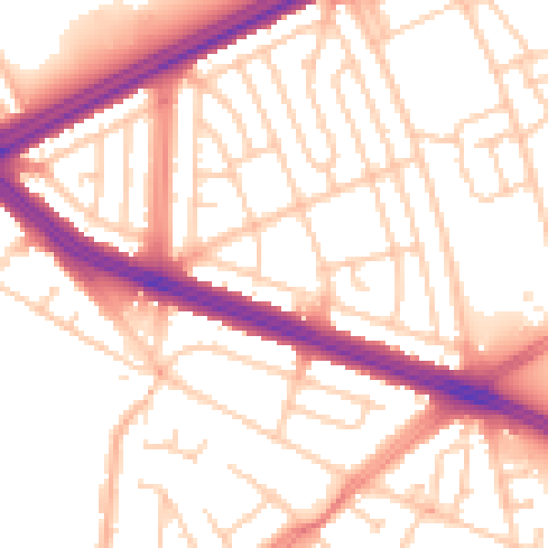 Daytime road noise heatmap for L4 9TP
