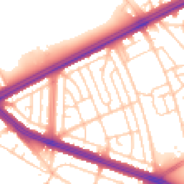Daytime road noise heatmap for L4 9TU