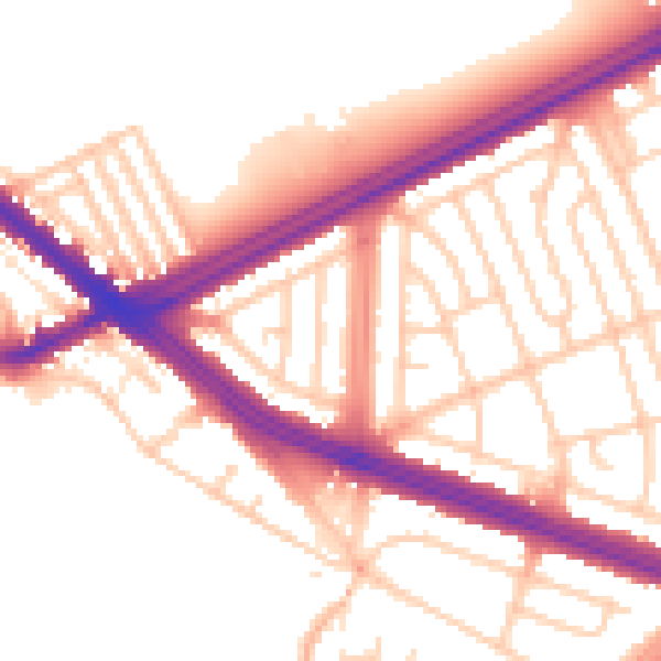 Daytime road noise heatmap for L4 9UP