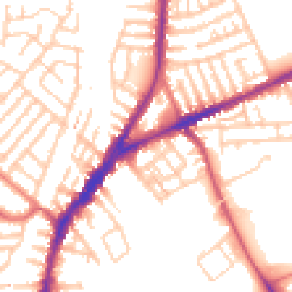 Daytime road noise heatmap for L9 0EF