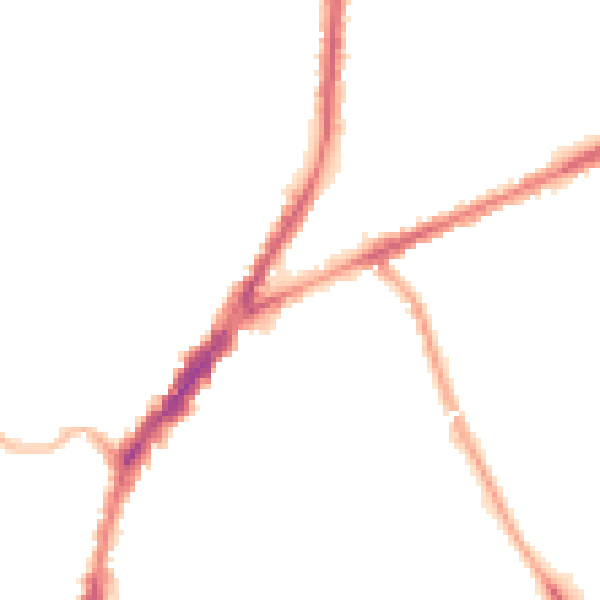 Night-time road noise heatmap for L9 0EF