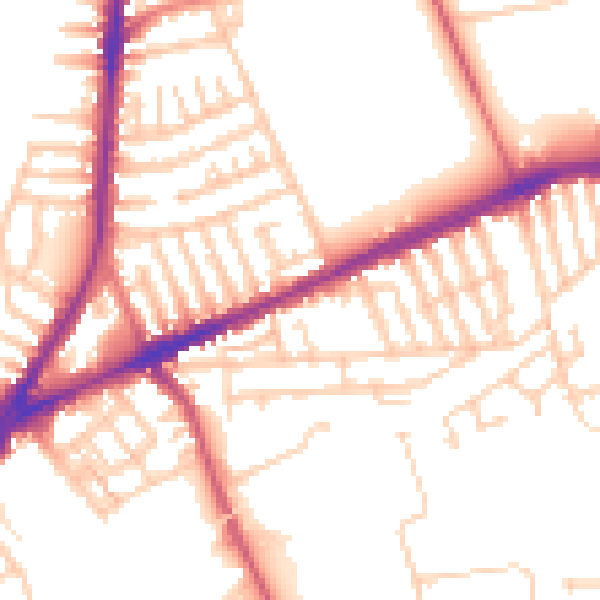 Daytime road noise heatmap for L9 0EN
