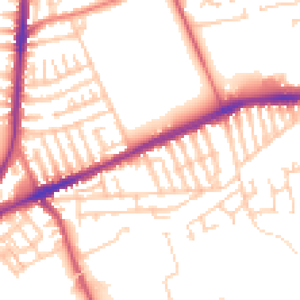 Daytime road noise heatmap for L9 0EP