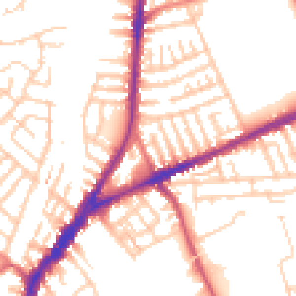 Daytime road noise heatmap for L9 0EX