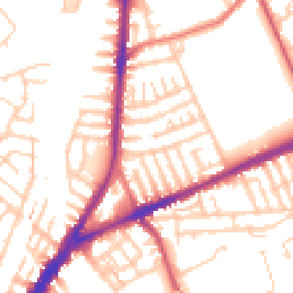 Daytime road noise heatmap for L9 0HA