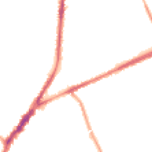 Night-time road noise heatmap for L9 0HE