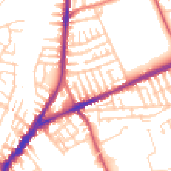 Daytime road noise heatmap for L9 0HF