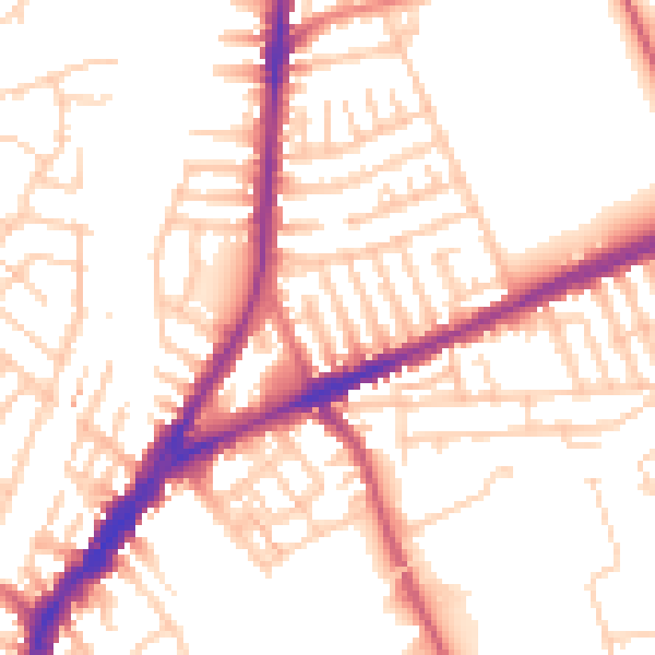Daytime road noise heatmap for L9 0HH