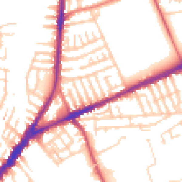 Daytime road noise heatmap for L9 0HJ