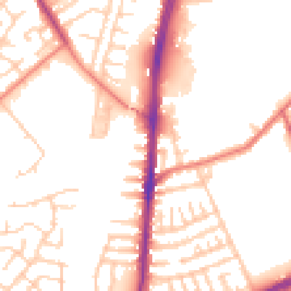 Daytime road noise heatmap for L9 0HX