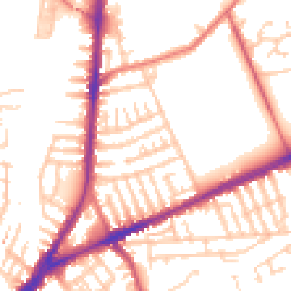 Daytime road noise heatmap for L9 0JD
