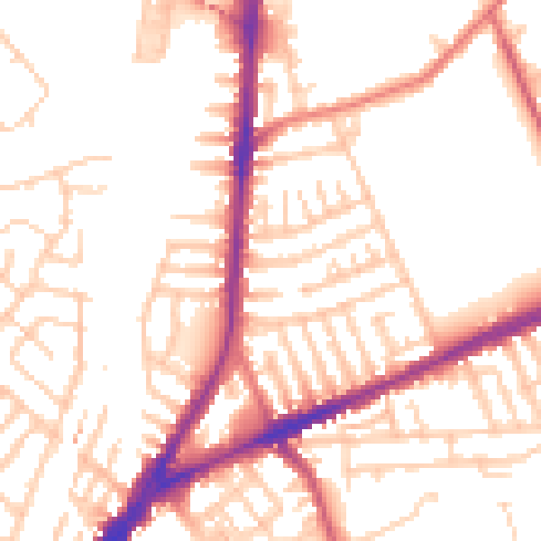 Daytime road noise heatmap for L9 0JF