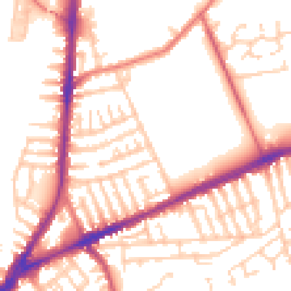 Daytime road noise heatmap for L9 0JH