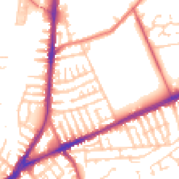 Daytime road noise heatmap for L9 0JL
