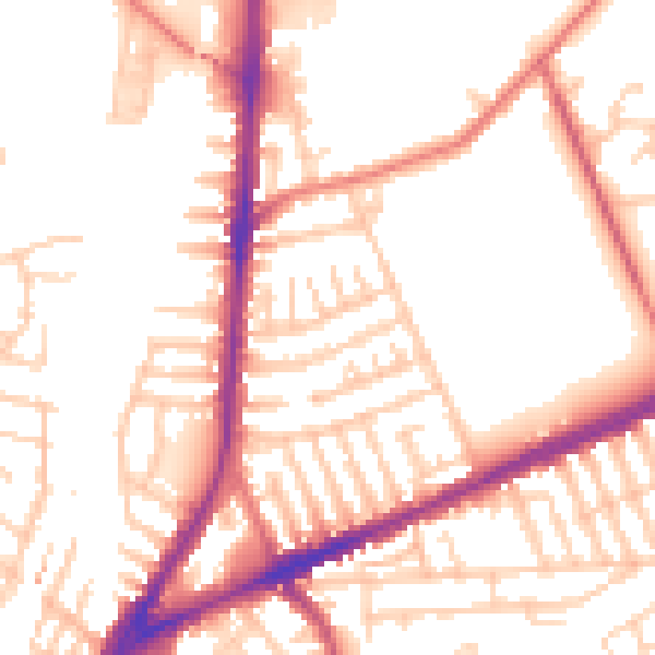 Daytime road noise heatmap for L9 0JS