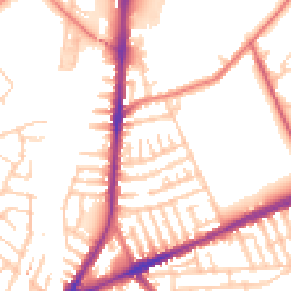 Daytime road noise heatmap for L9 0JX