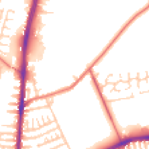 Daytime road noise heatmap for L9 0LJ