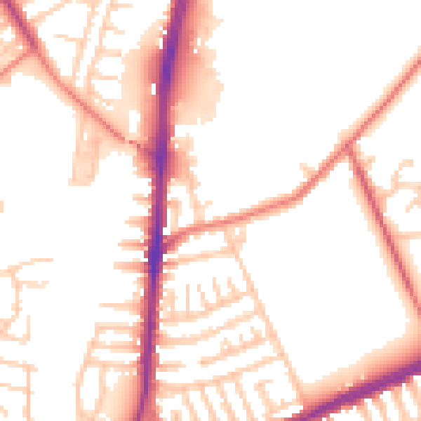 Daytime road noise heatmap for L9 0LU