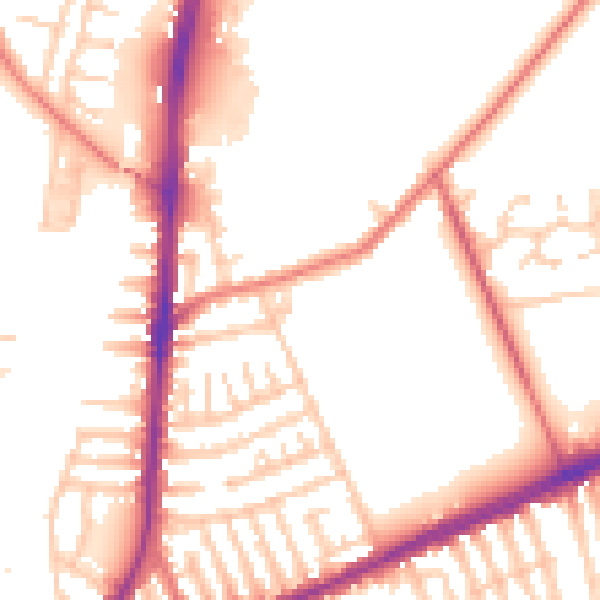 Daytime road noise heatmap for L9 0NQ